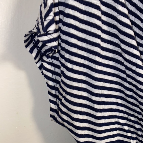 H&M Medium Black White Stripe Boat Neck Short Sleeve Top - Picture 10 of 12